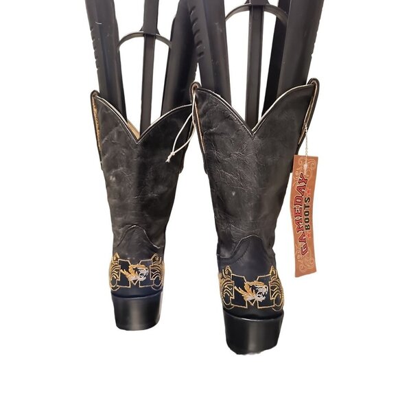 Women’s Mizzou Tiger Embroidered Distressed Gameday Cowgirl Boots, NWT Size 6.5 - Picture 7 of 11